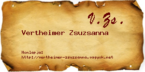 Vertheimer Zsuzsanna névjegykártya